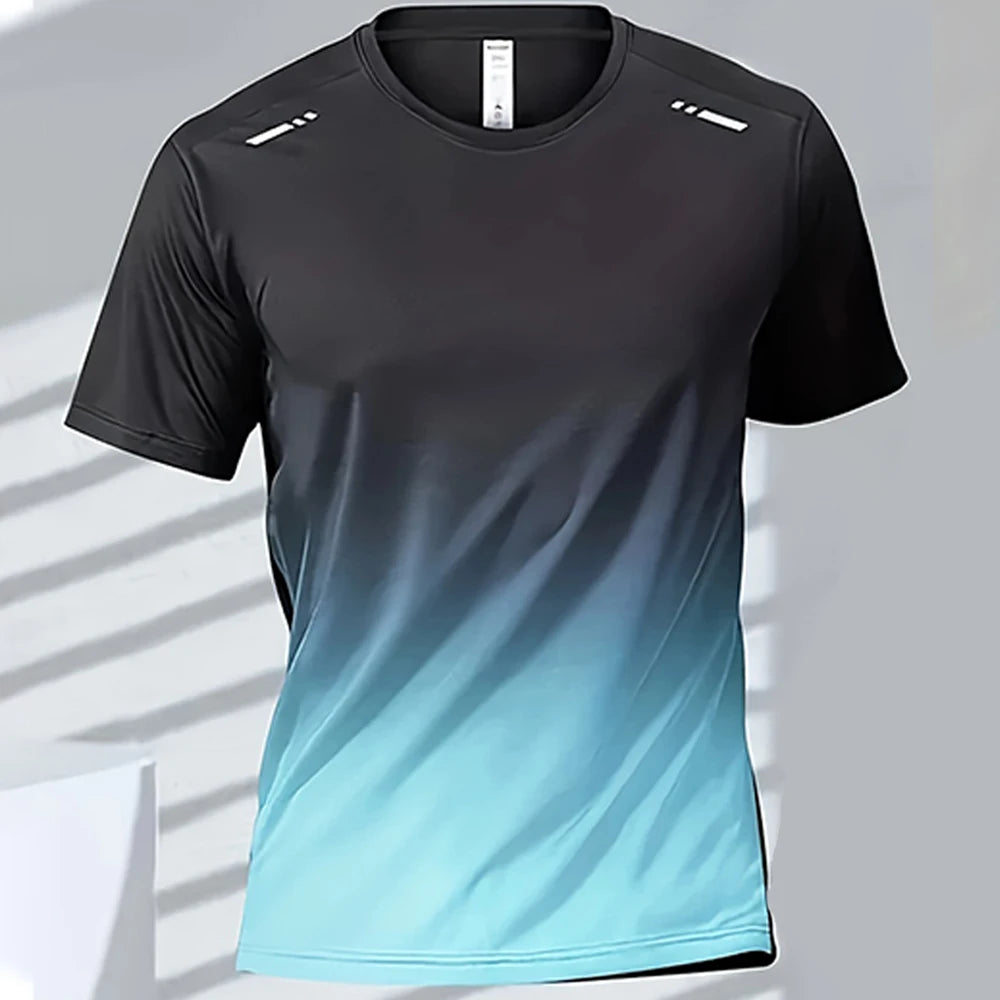 Men's T-shirts Sports Running T-shirt Quick-drying Gradient.