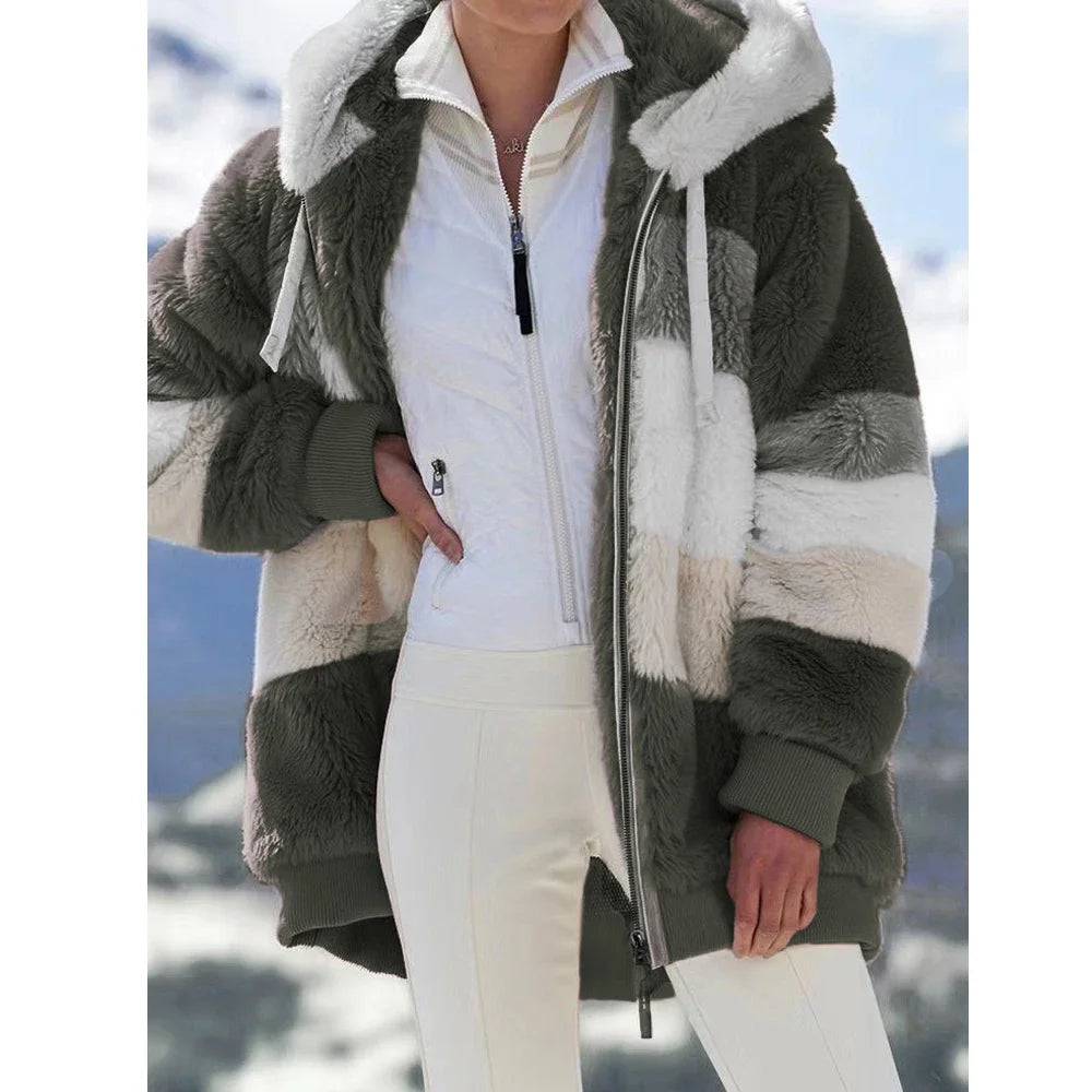 Winter Fashion Women's Coat 2025 Hooded Zipper Ladies Jacket.