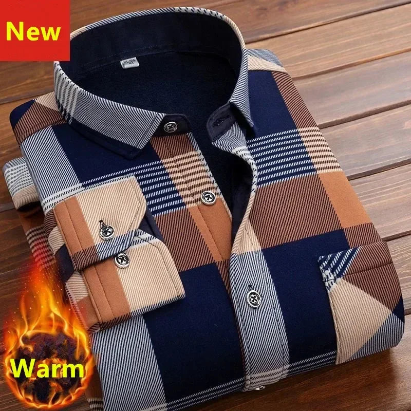 2025 Men's Autumn Winter Casual Long Sleeve Plaid.