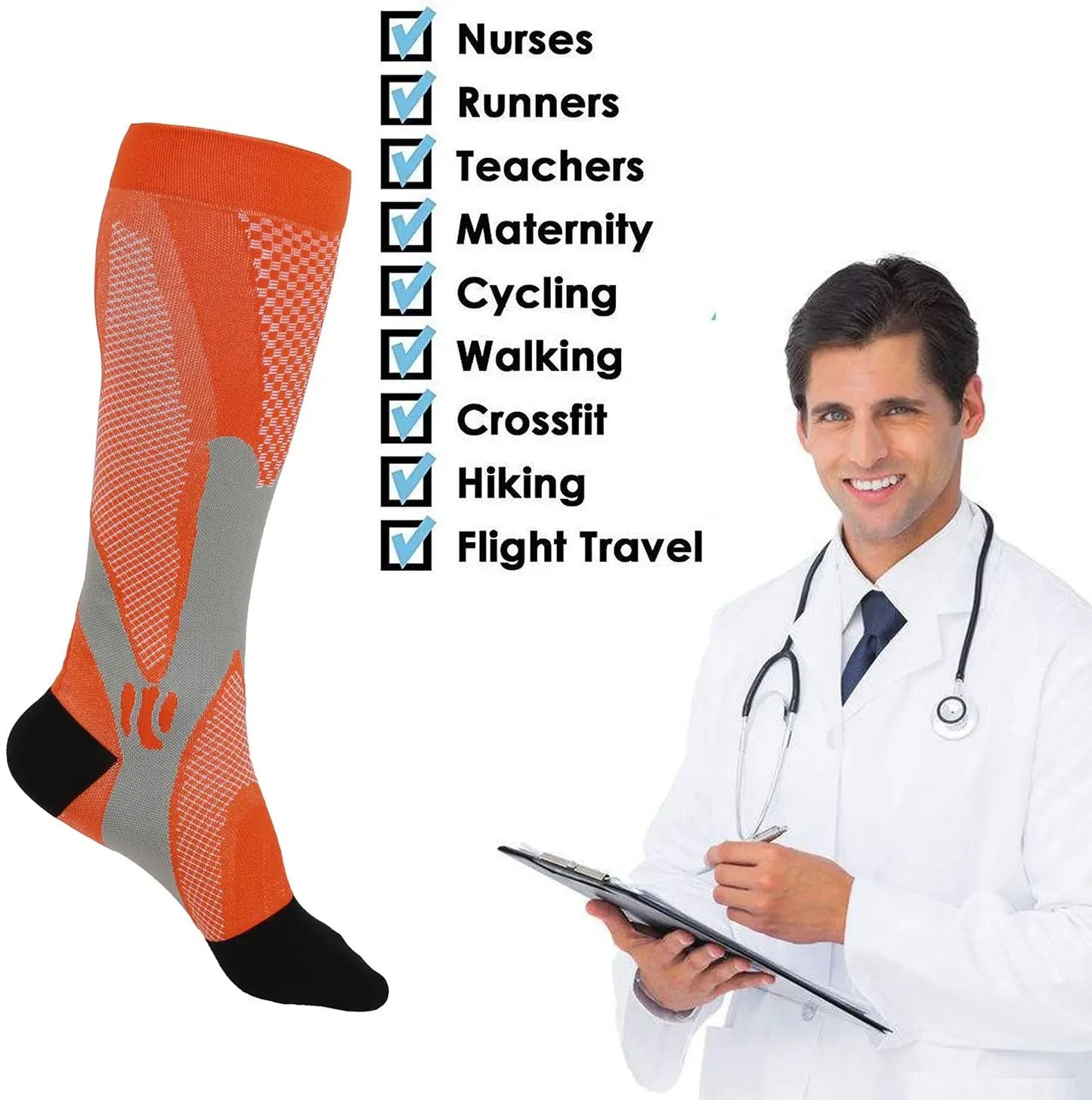 Running Socks Stockings 20-30 mmhg for Men Women.