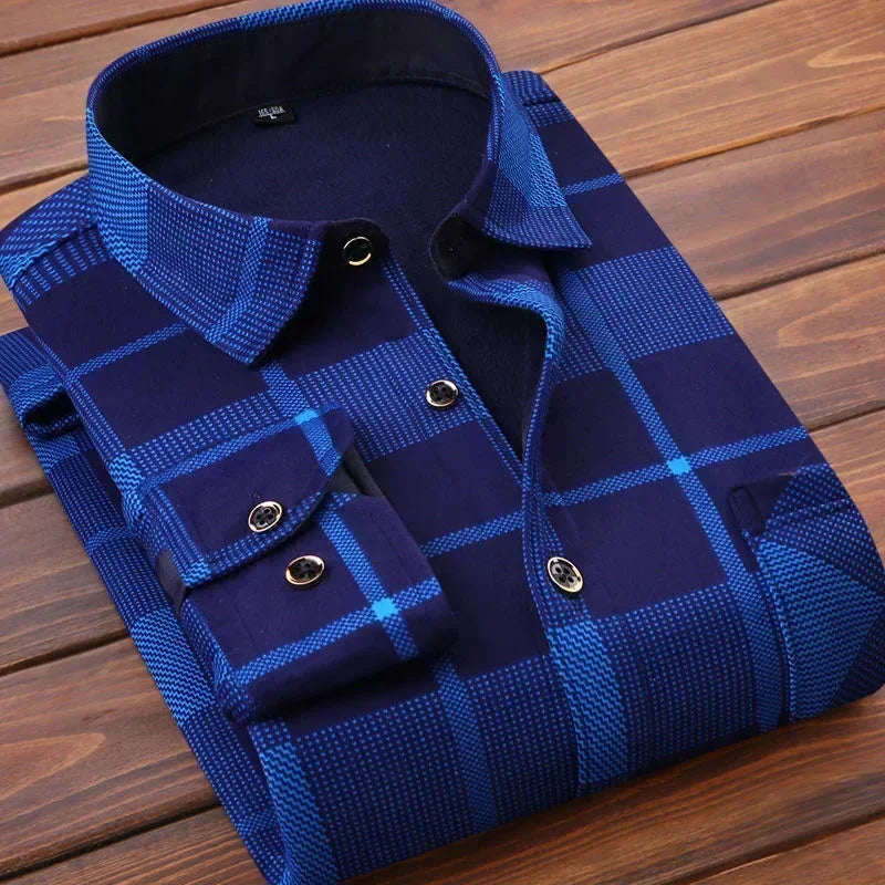 2025 Men's Autumn Winter Casual Long Sleeve Plaid.