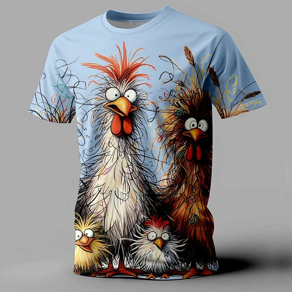 Men's T-Shirt Animals Print Summer.