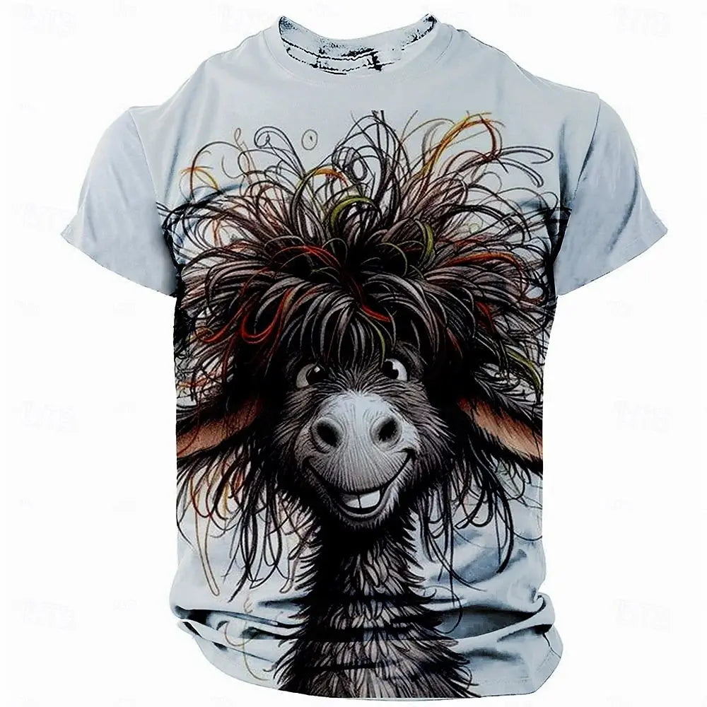 Men's T-Shirt Animals Print Summer.