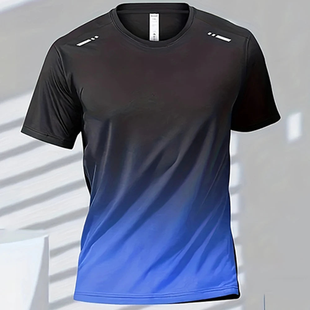 Men's T-shirts Sports Running T-shirt Quick-drying Gradient.