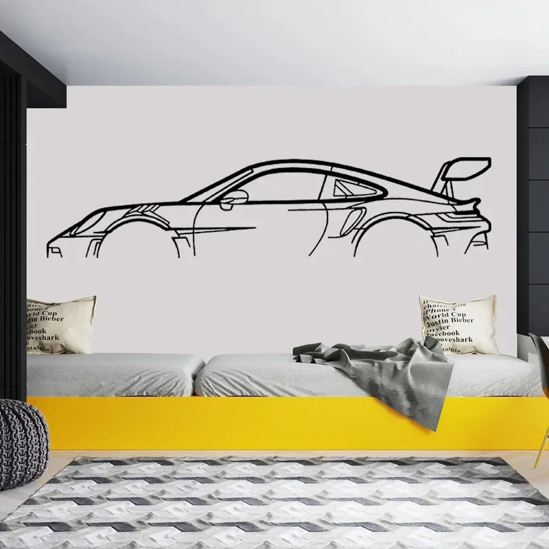 Car Silhouette Wall Art Sticker Vinyl Home Decoration.