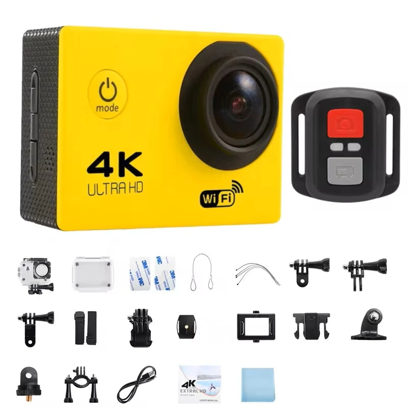 4K Action Camera 1080P/30FPS WiFi 2.0" 170D Underwater Waterproof.