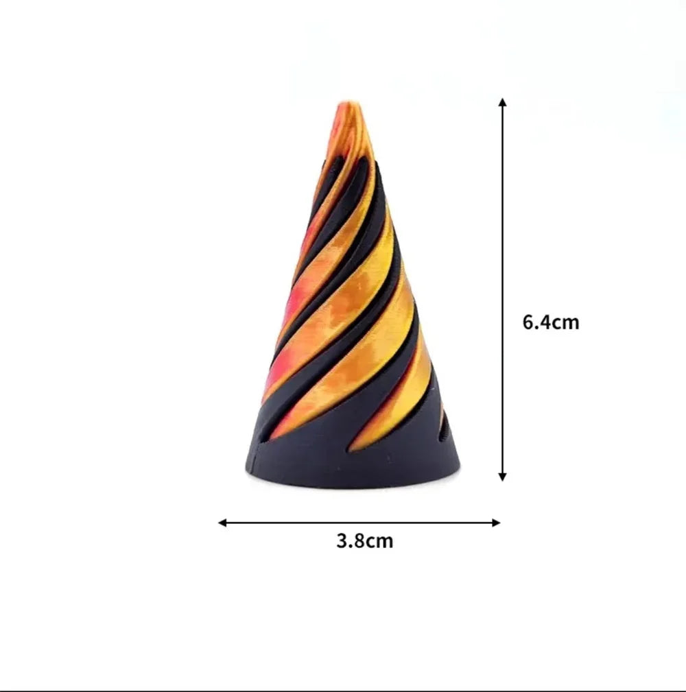 3D Printed Spiral Cone Toy Impossible Pyramid.