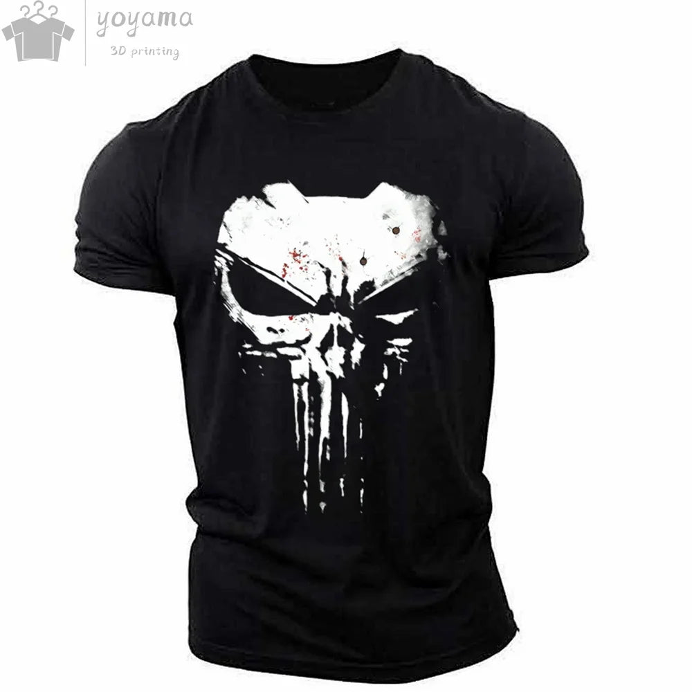 Men's T Shirt 3d Print Military Patriotic Skull.