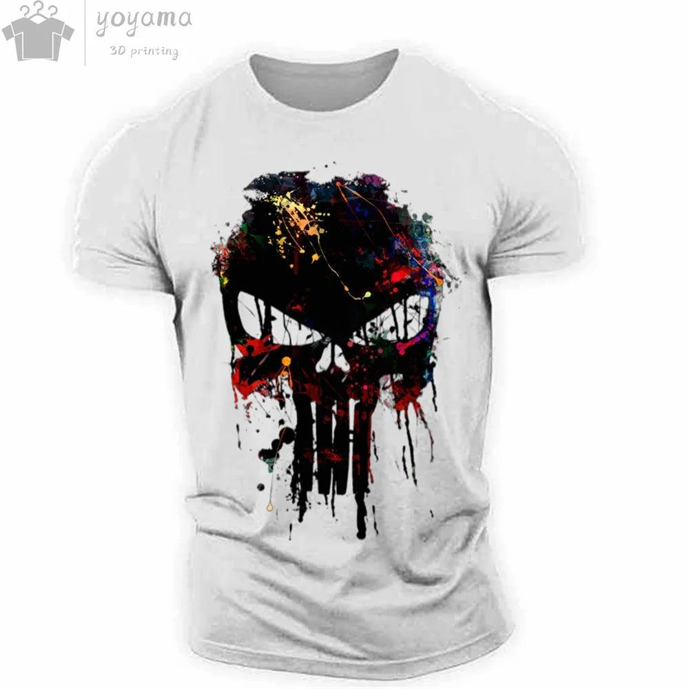 Men's T Shirt 3d Print Military Patriotic Skull.