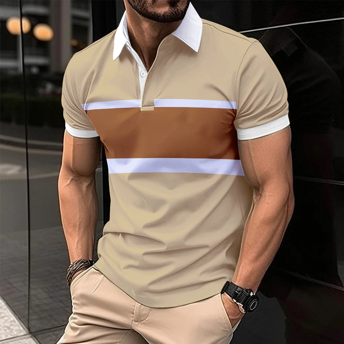 Summer Men's Casual Polo Shirt.