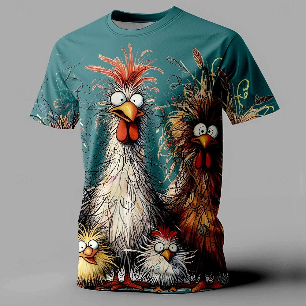 Men's T-Shirt Animals Print Summer.