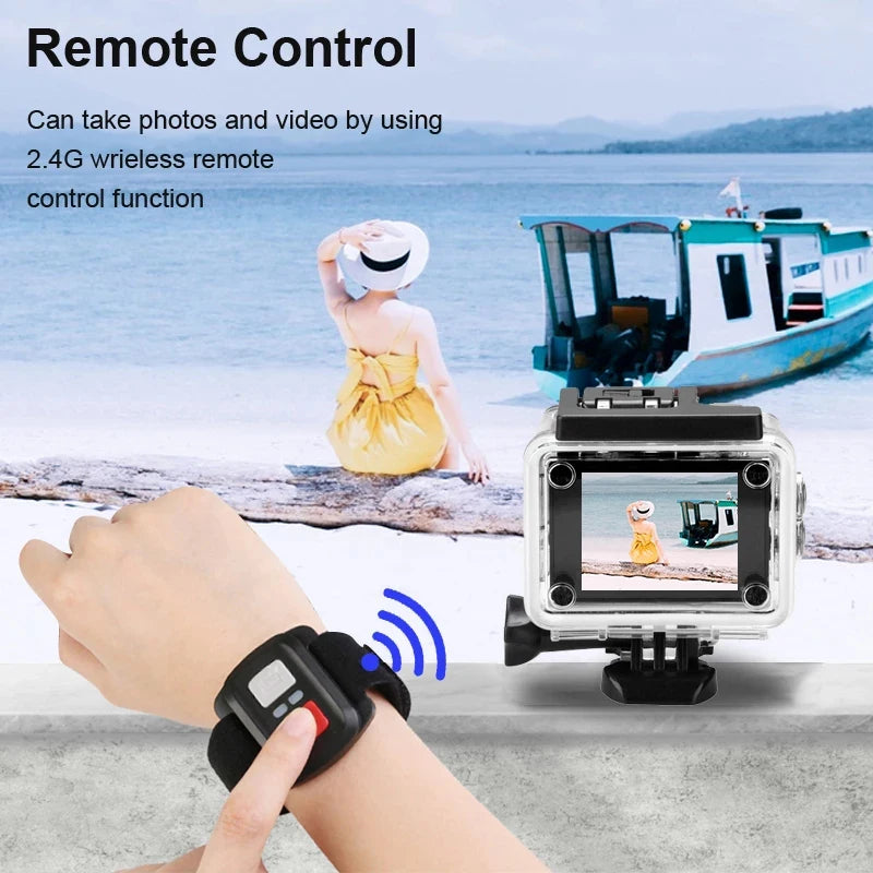 4K Action Camera 1080P/30FPS WiFi 2.0" 170D Underwater Waterproof.