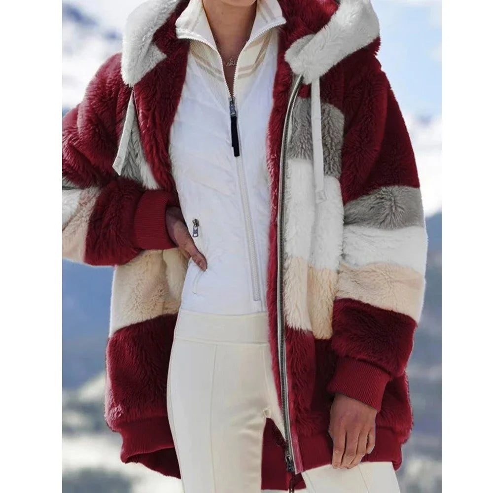 Winter Fashion Women's Coat 2025 Hooded Zipper Ladies Jacket.