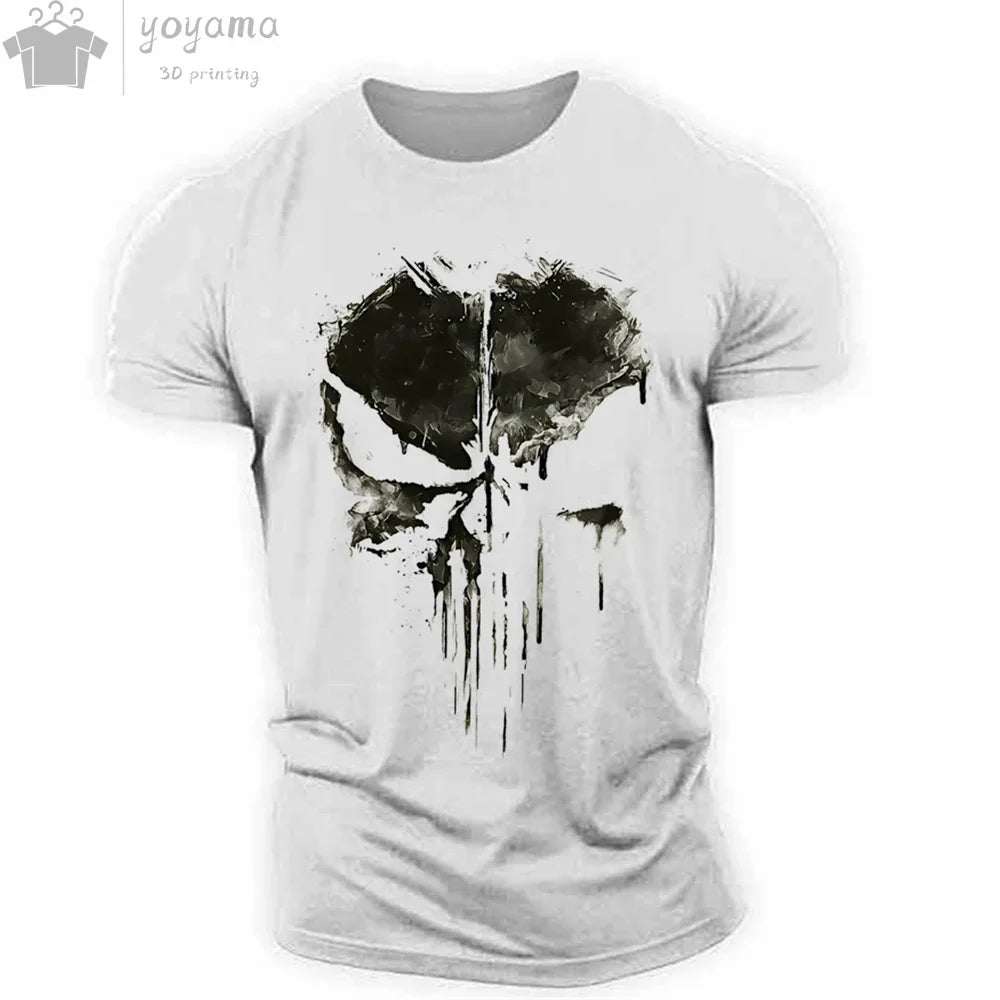 Men's T Shirt 3d Print Military Patriotic Skull.