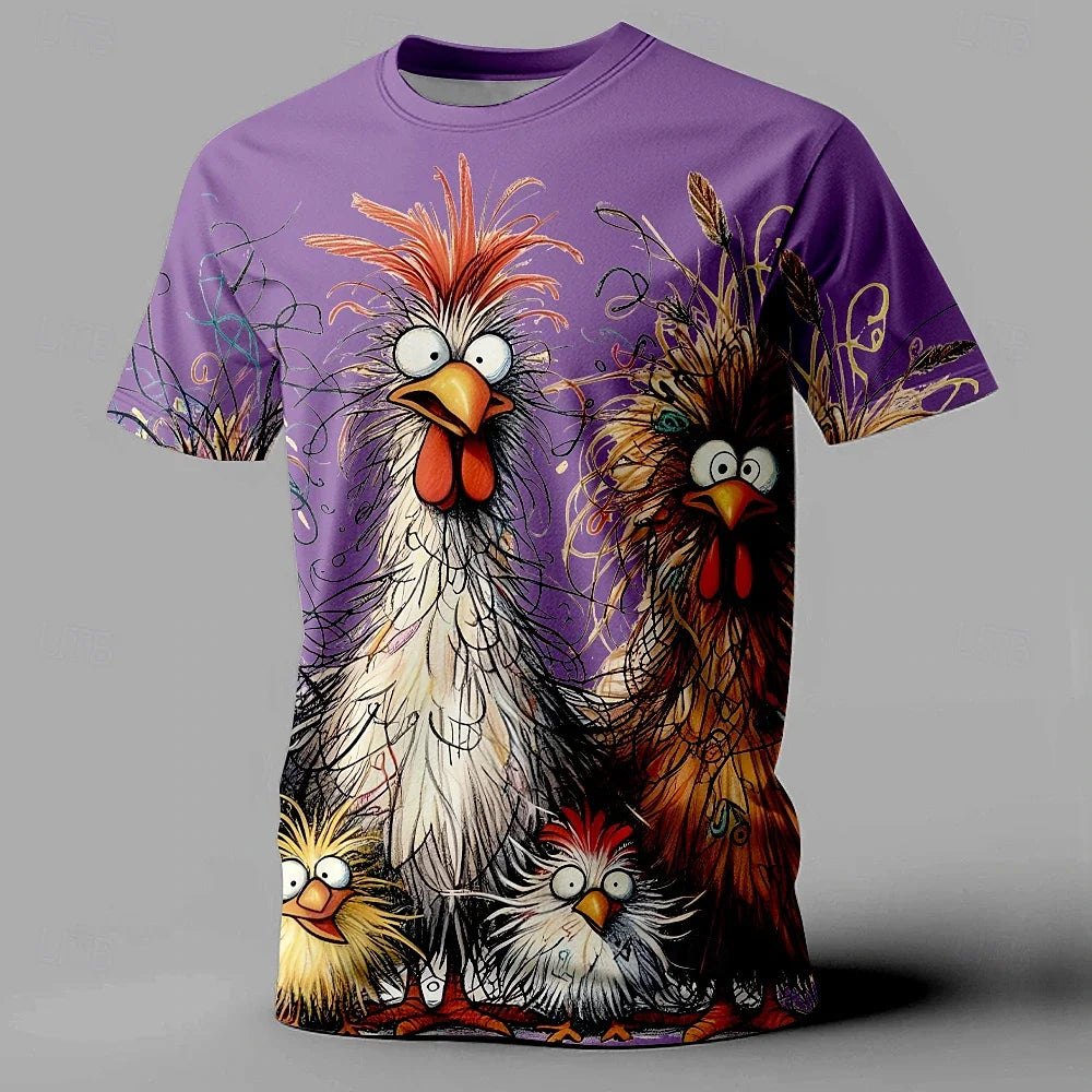 Men's T-Shirt Animals Print Summer.