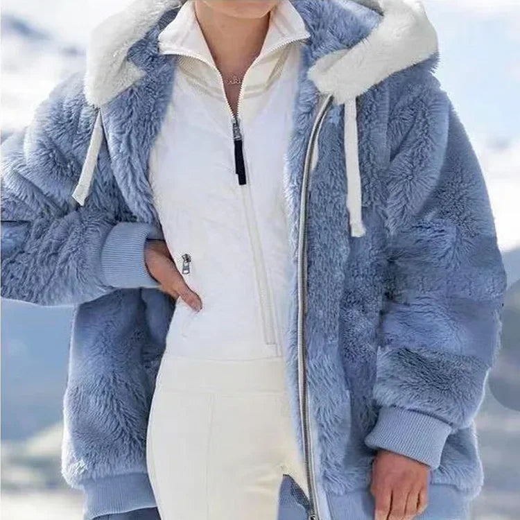 Winter Fashion Women's Coat 2025 Hooded Zipper Ladies Jacket.