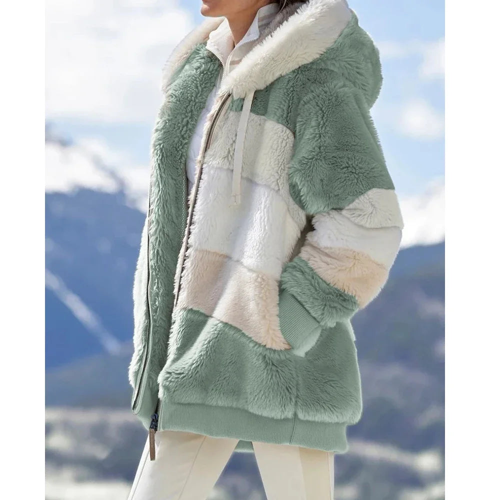 Winter Fashion Women's Coat 2025 Hooded Zipper Ladies Jacket.