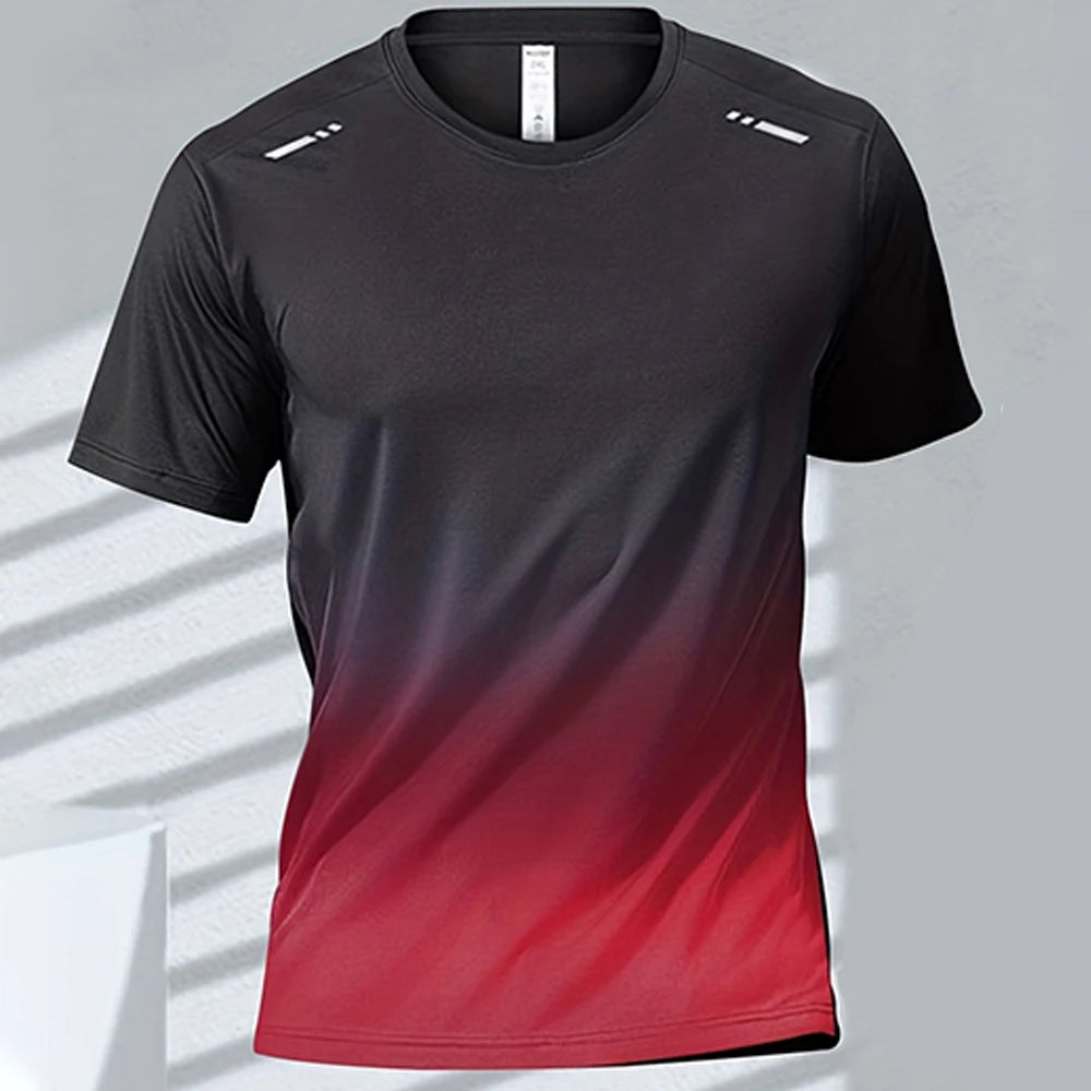 Men's T-shirts Sports Running T-shirt Quick-drying Gradient.