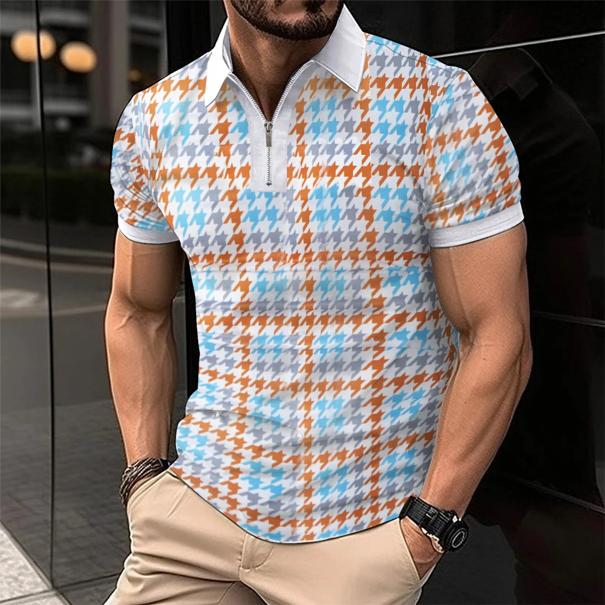 Summer Men's Casual Polo Shirt.