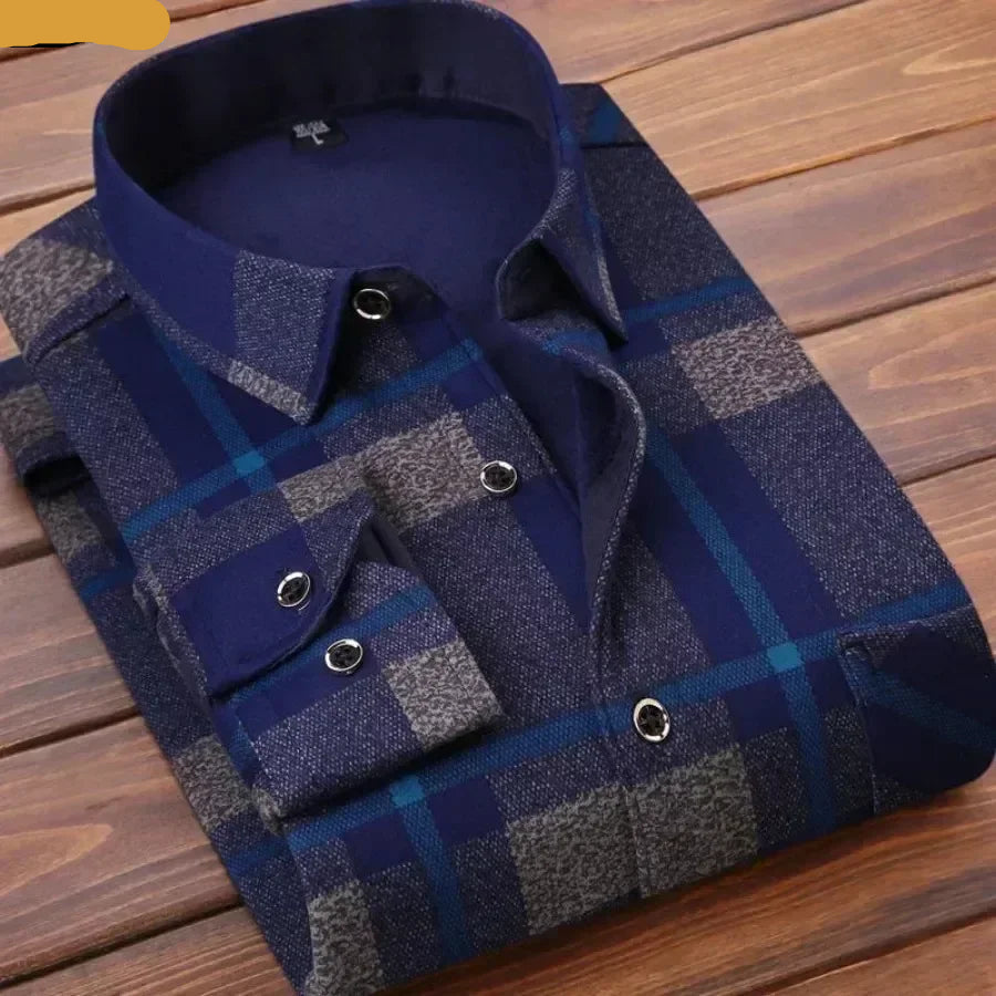 2025 Men's Autumn Winter Casual Long Sleeve Plaid.