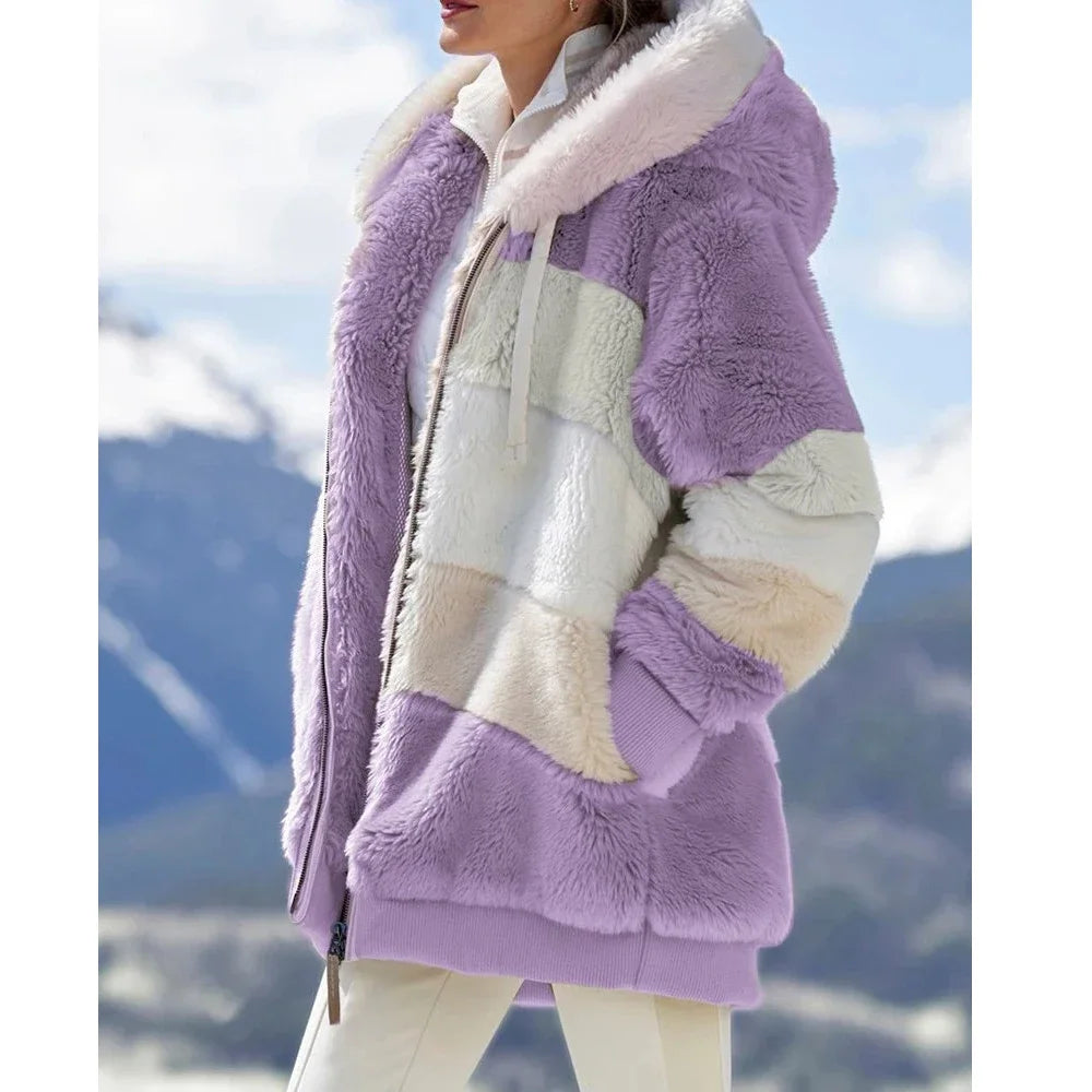 Winter Fashion Women's Coat 2025 Hooded Zipper Ladies Jacket.