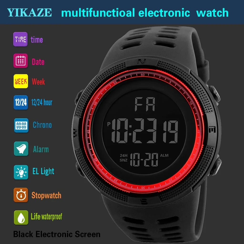 YIKAZE Y01 Military Men Sports Wristwatch Multifunction Men's Digital.