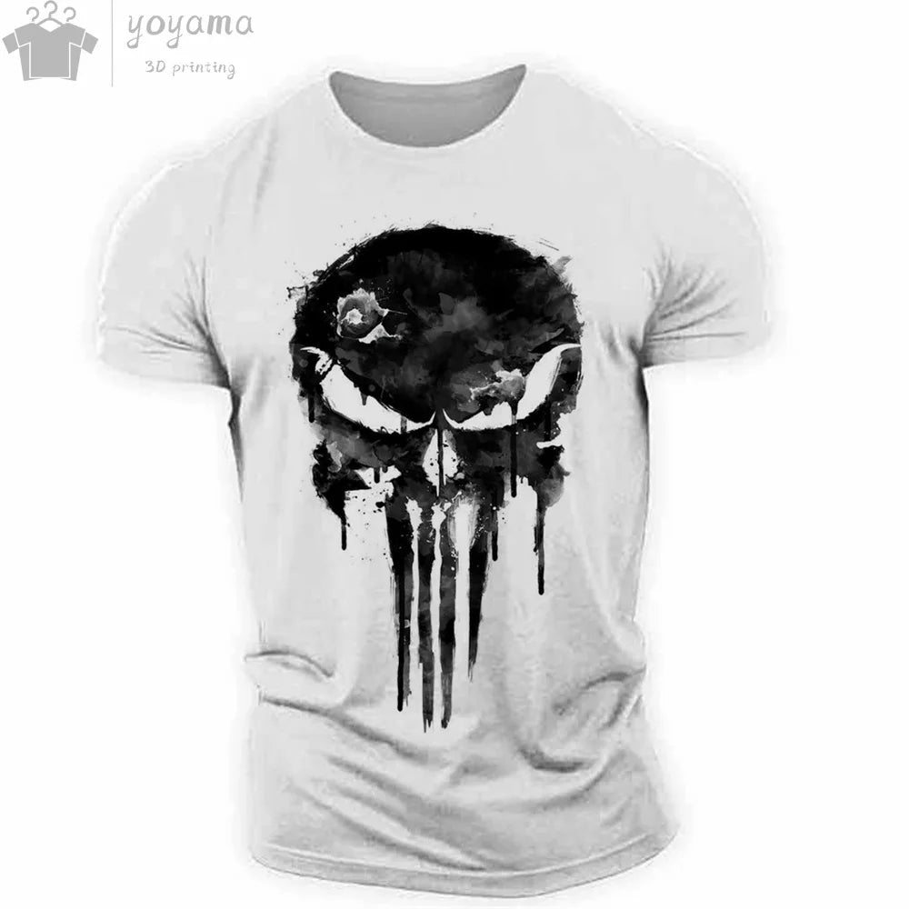 Men's T Shirt 3d Print Military Patriotic Skull.