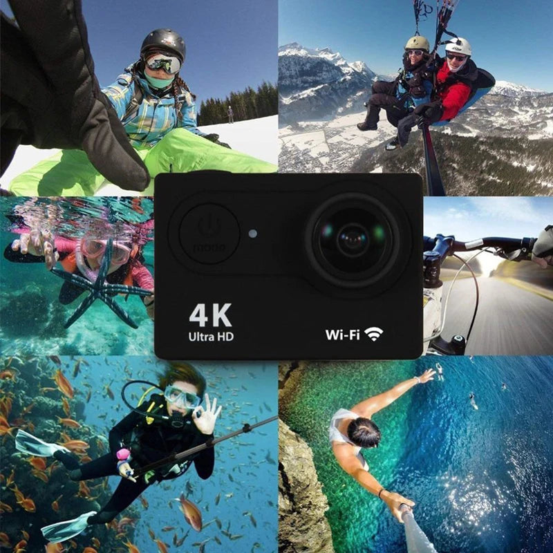 4K Action Camera 1080P/30FPS WiFi 2.0" 170D Underwater Waterproof.