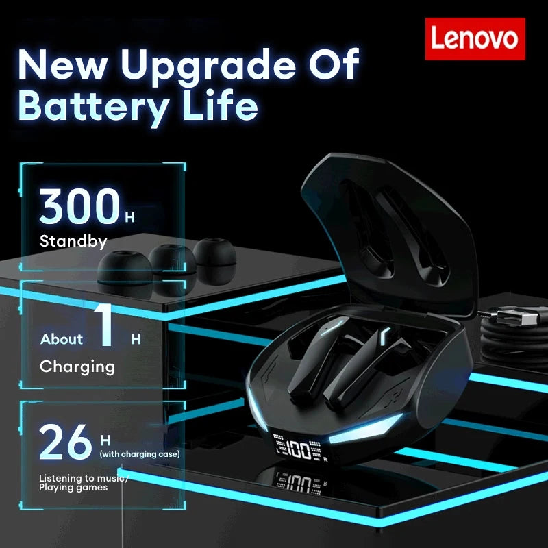 Lenovo GM2 PRO Wireless Bluetooth 5.4 LED Digital Display Waterproof Noise Cancelling.