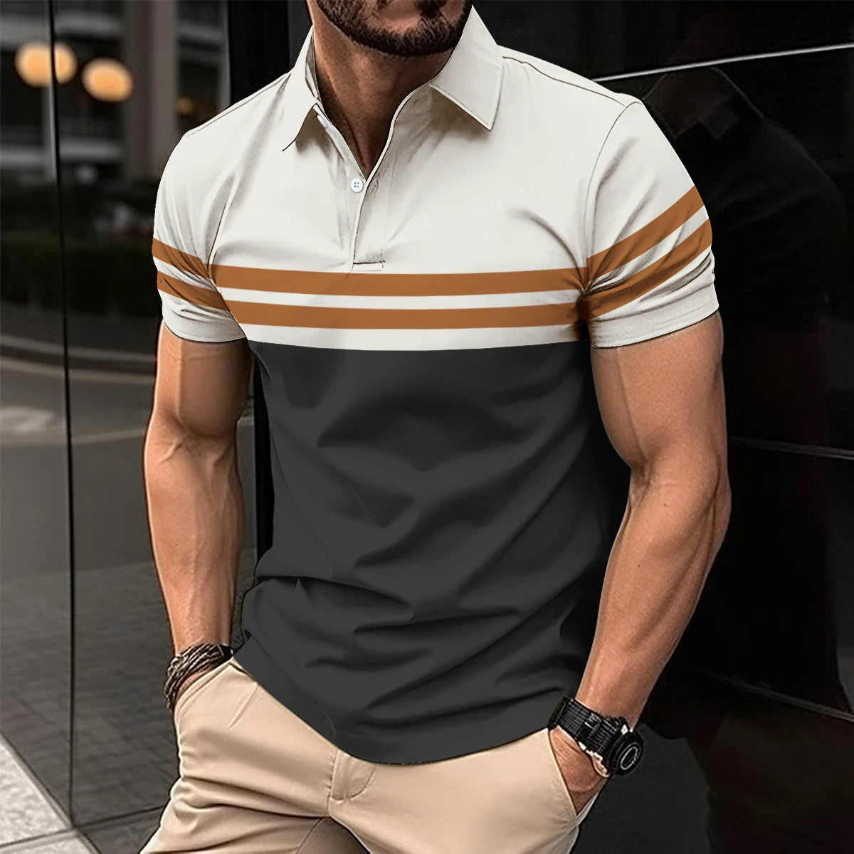 Summer Men's Casual Polo Shirt.