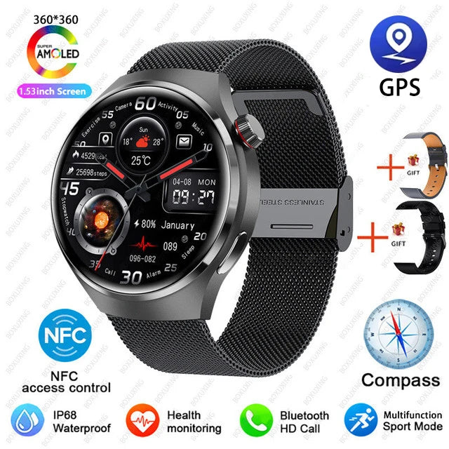 Huawei GT4 PRO Smart Watch Men Watch 4 Pro AMOLED HD Screen 2025.