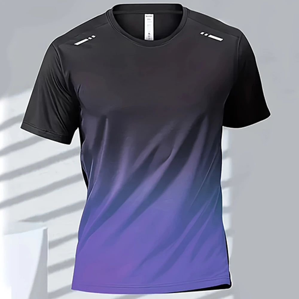 Men's T-shirts Sports Running T-shirt Quick-drying Gradient.