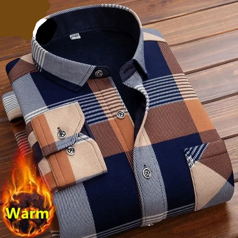 2025 Men's Autumn Winter Casual Long Sleeve Plaid.