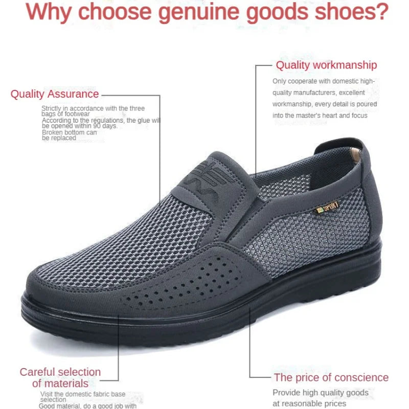 Men's shoes, mesh surface, summer non slip casual shoes.