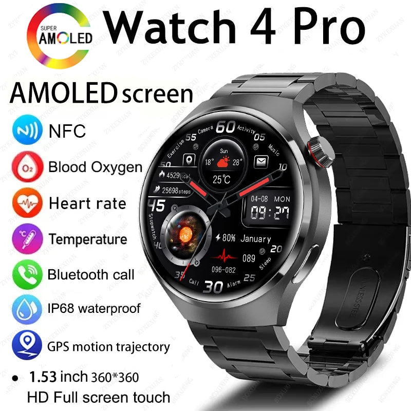 Huawei GT4 PRO Smart Watch Men Watch 4 Pro AMOLED HD Screen 2025.