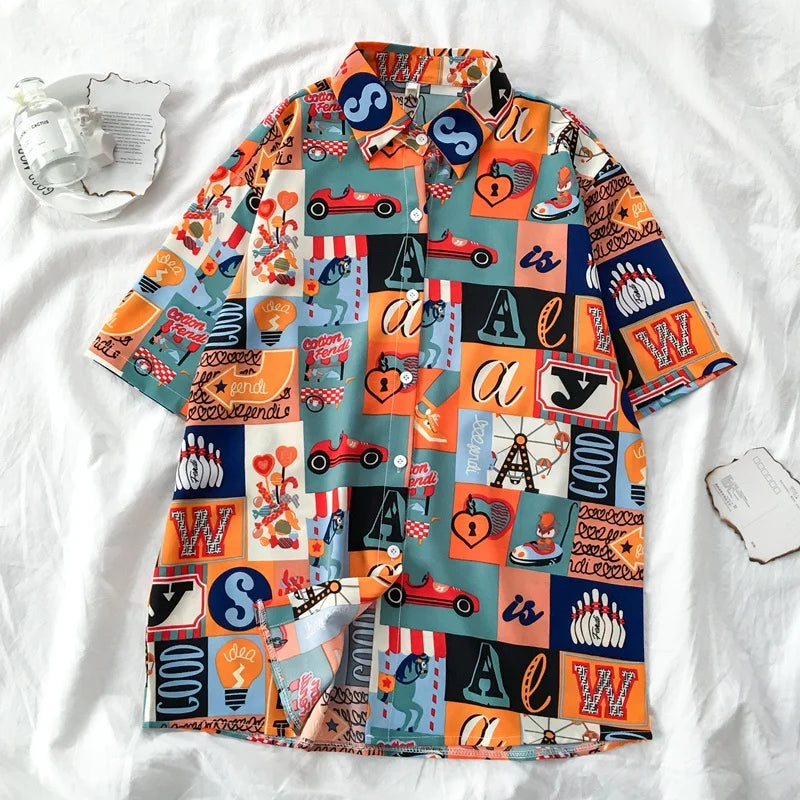 Men Street Fashion Summer Daily Shirt Hawaiian.