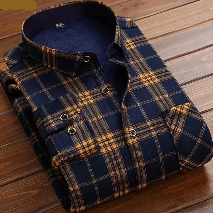 2025 Men's Autumn Winter Casual Long Sleeve Plaid.