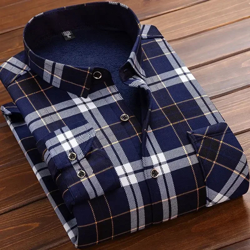 2025 Men's Autumn Winter Casual Long Sleeve Plaid.