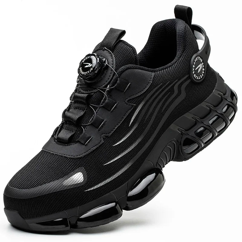 Rotating Button New Safety Shoes Men Anti-smash Anti-puncture.