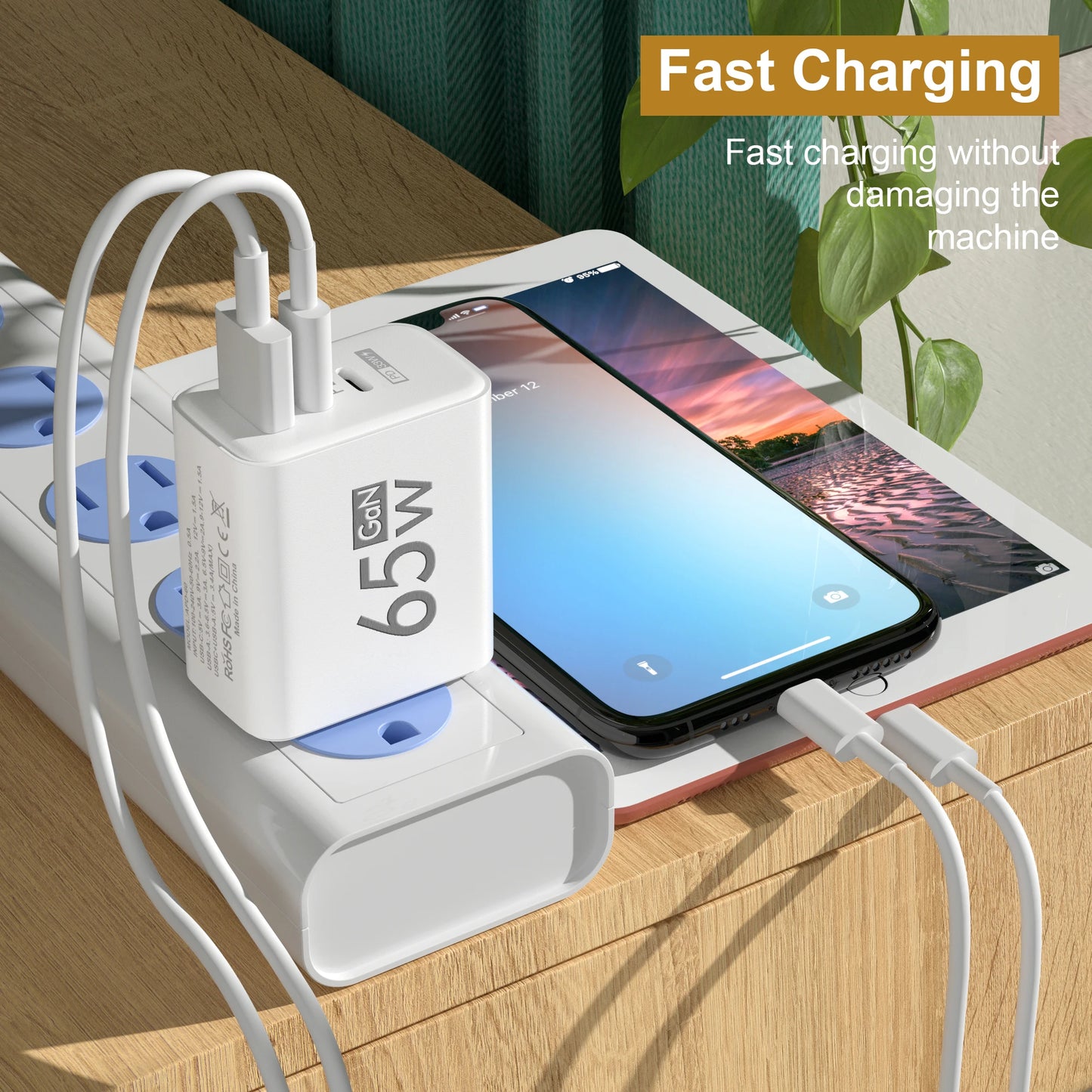 65W USB C Charger Charger Quick Charge 3.0 Type C.