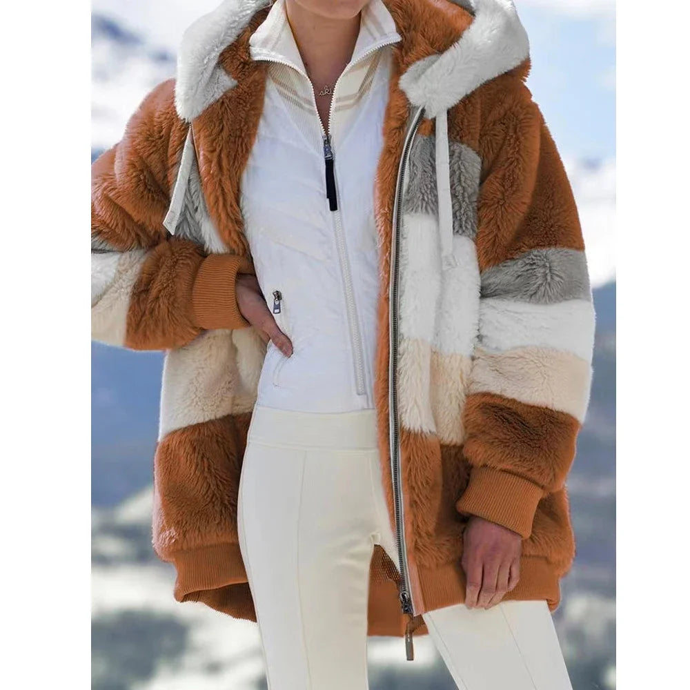 Winter Fashion Women's Coat 2025 Hooded Zipper Ladies Jacket.