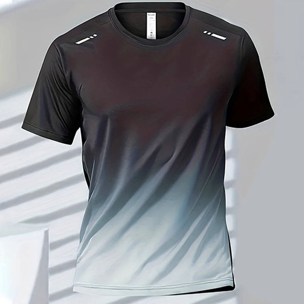 Men's T-shirts Sports Running T-shirt Quick-drying Gradient.