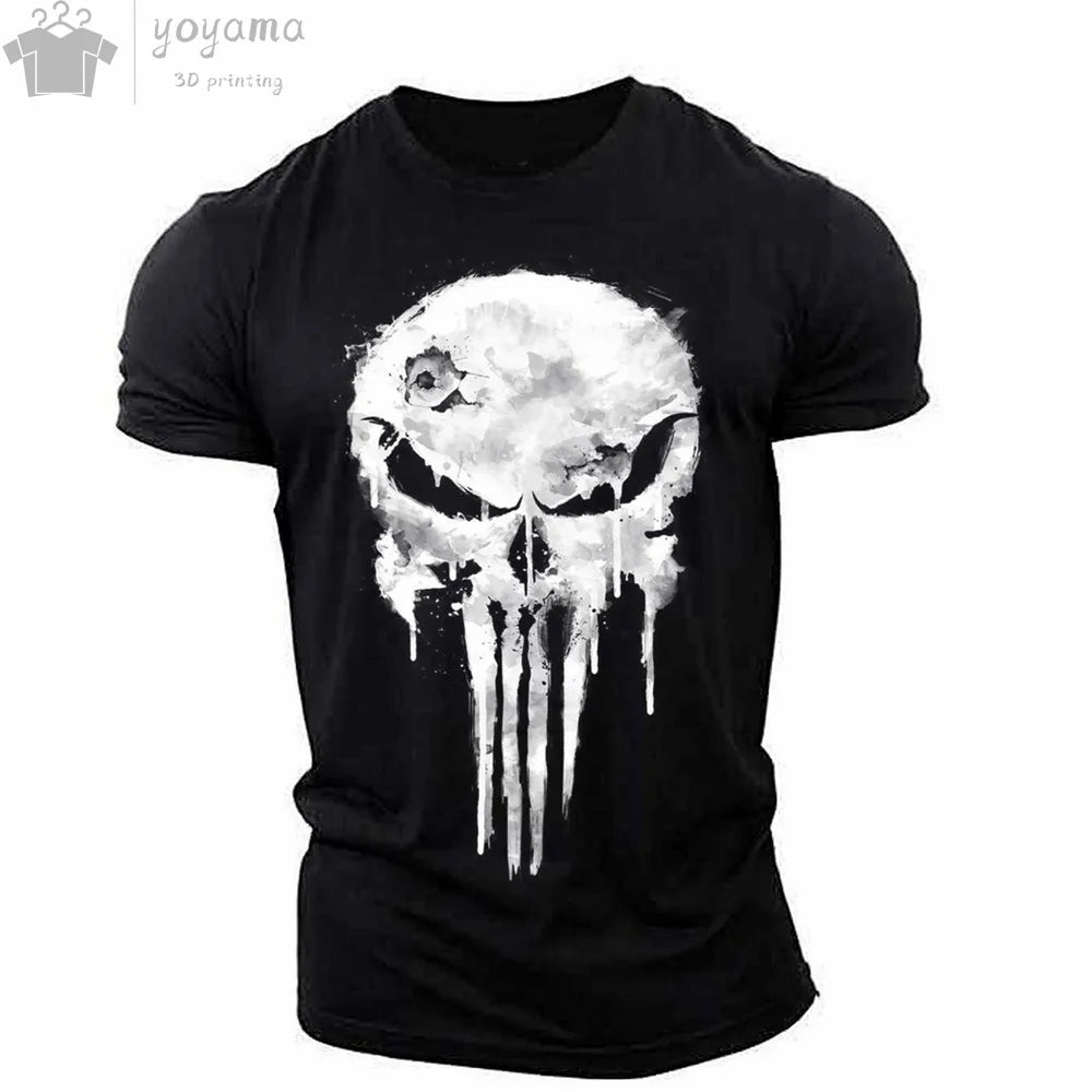 Men's T Shirt 3d Print Military Patriotic Skull.