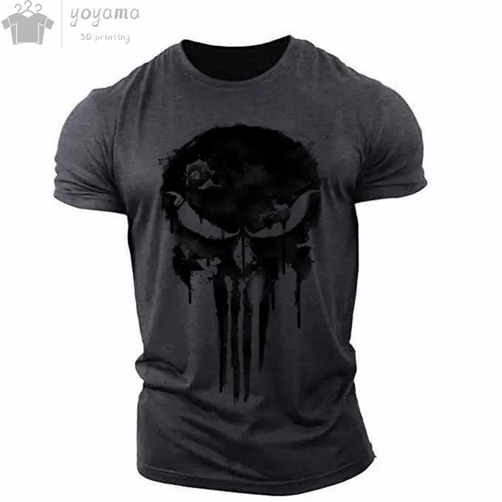 Men's T Shirt 3d Print Military Patriotic Skull.