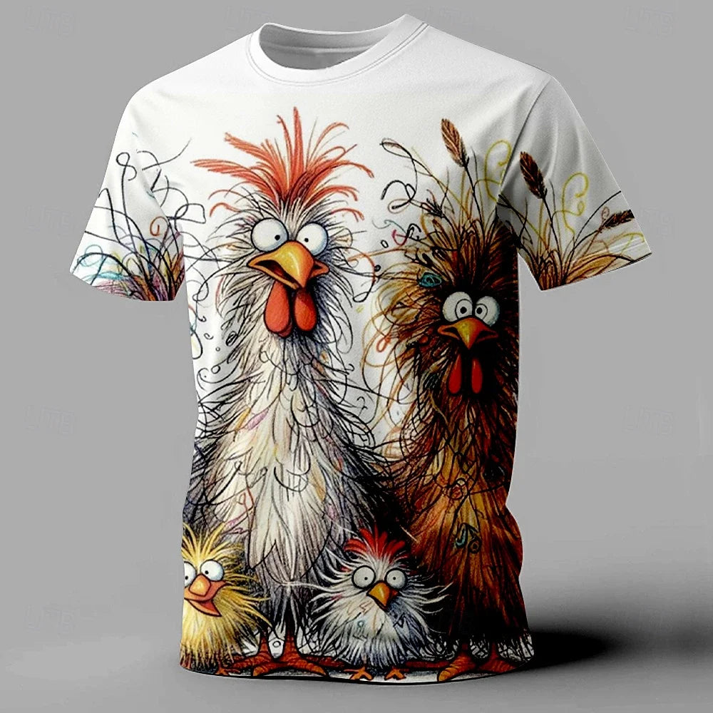 Men's T-Shirt Animals Print Summer.