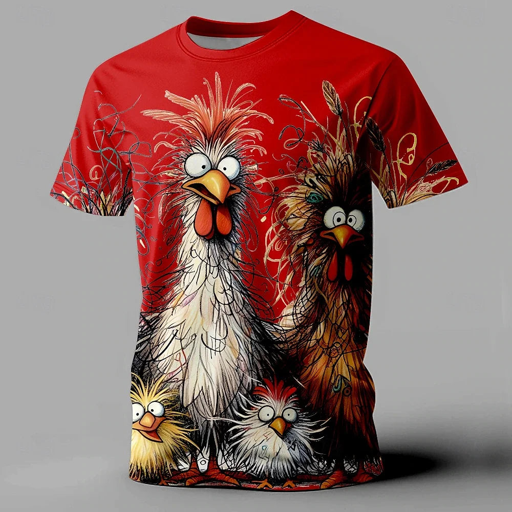 Men's T-Shirt Animals Print Summer.