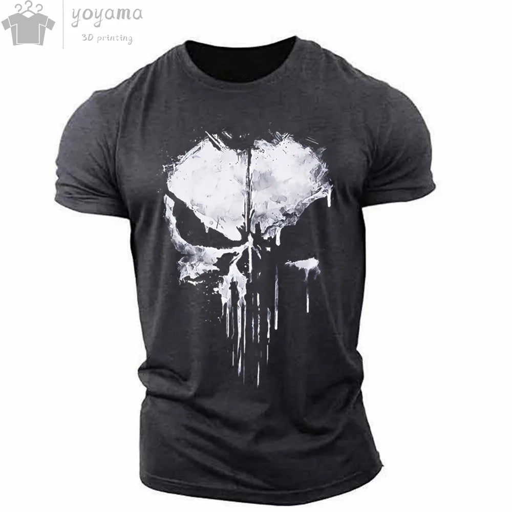 Men's T Shirt 3d Print Military Patriotic Skull.