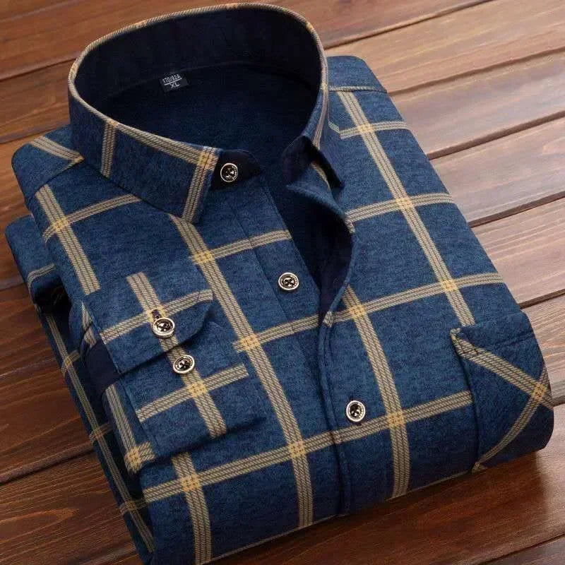 2025 Men's Autumn Winter Casual Long Sleeve Plaid.