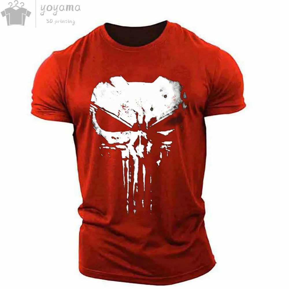 Men's T Shirt 3d Print Military Patriotic Skull.