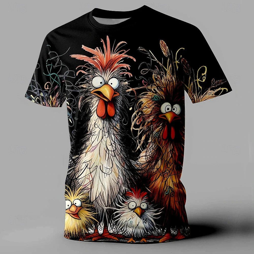 Men's T-Shirt Animals Print Summer.